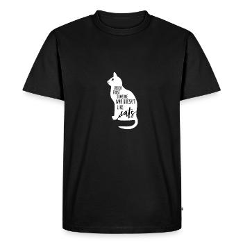 Cat outline - Men's Premium Organic T-Shirt - black - Front - Nico (187cm)