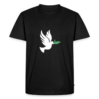 Frieden - Männer Premium Bio T-Shirt - Schwarz - Vorne - Nico (187cm)