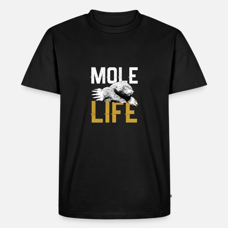 Maulwurf Leben - Männer Premium Bio T-Shirt - Schwarz