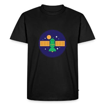 du satellite - T-shirt Premium bio Homme - noir - Devant - Nico (187cm)