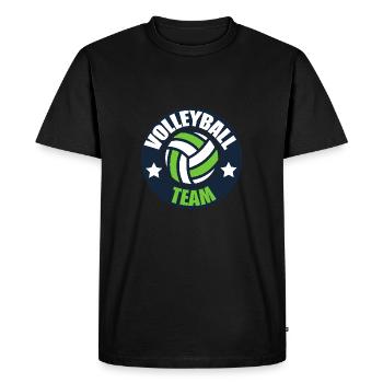 Équipe de l'emblème de l'équipe de volleyball - T-shirt Premium bio Homme - noir - Devant - Nico (187cm)