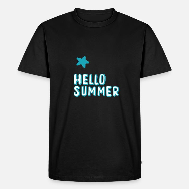 Hello Summer - Männer Premium Bio T-Shirt - Schwarz