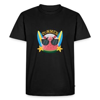 Summer Glasses Melon Surf Star - Men's Premium Organic T-Shirt - black - Front - Nico (187cm)