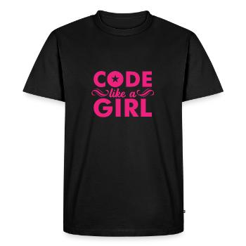 CODE like a GIRL - T-shirt Premium bio Homme - noir - Devant - Nico (187cm)