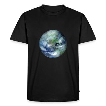 Planète Terre - T-shirt Premium bio Homme - noir - Devant - Nico (187cm)