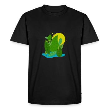 Cadeau de conception estivale vert été - T-shirt Premium bio Homme - noir - Devant - Nico (187cm)