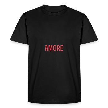 Chemise à déclaration Amore - T-shirt Premium bio Homme - noir - Devant - Nico (187cm)