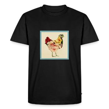 Affiche de poulet de fleur - T-shirt Premium bio Homme - noir - Devant - Nico (187cm)