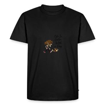 Dog design for dog owners - Men's Premium Organic T-Shirt - black - Front - Nico (187cm)