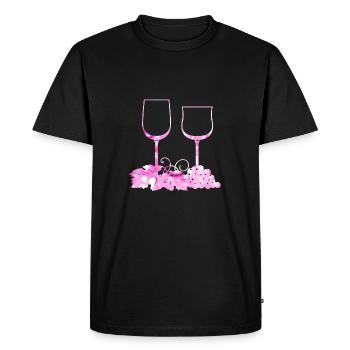 Wine glasses Grape vine leaf - Men's Premium Organic T-Shirt - black - Front - Nico (187cm)