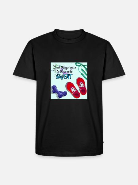 GOOD THINGS COME with fitness - Men's Premium Organic T-Shirt - black