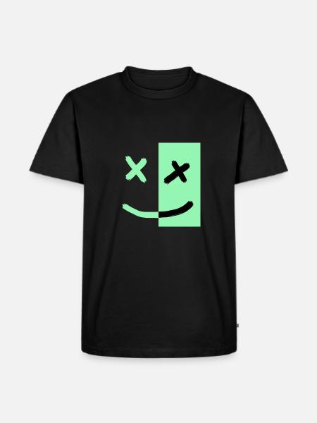 Smiley - Männer Premium Bio T-Shirt - Schwarz