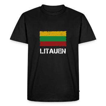 Lituanie - T-shirt Premium bio Homme - noir - Devant - Nico (187cm)