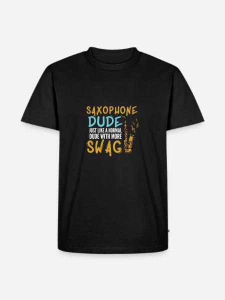 Saxophon Kumpel - Männer Premium Bio T-Shirt - Schwarz