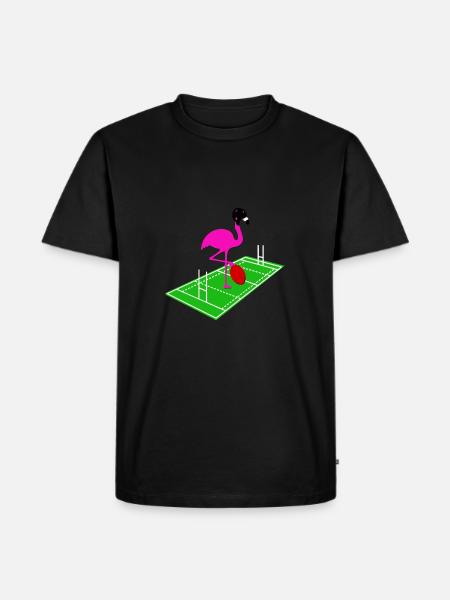 Rugby Flamingo - Men's Premium Organic T-Shirt - black
