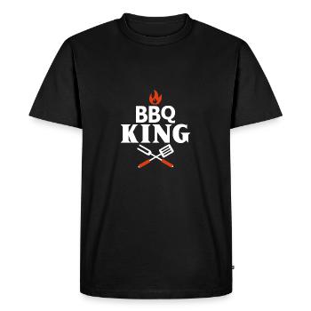 BBQ KING - Men's Premium Organic T-Shirt - black - Front - Nico (187cm)
