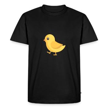poussin jaune en cours d'exécution - T-shirt Premium bio Homme - noir - Devant - Nico (187cm)