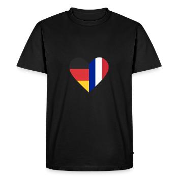 A heart - Germany France - Men's Premium Organic T-Shirt - black - Front - Nico (187cm)