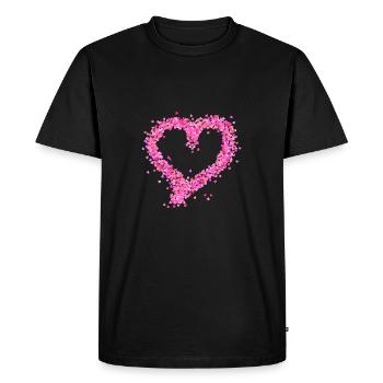 Coeur rose - T-shirt Premium bio Homme - noir - Devant - Nico (187cm)