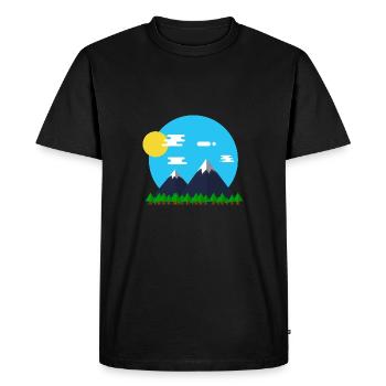 Flat Design Outdoor Mountain Forrest Park Gift - Men's Premium Organic T-Shirt - black - Front - Nico (187cm)