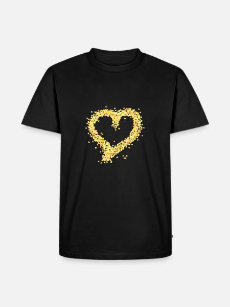 Heart yellow - Men's Premium Organic T-Shirt - black