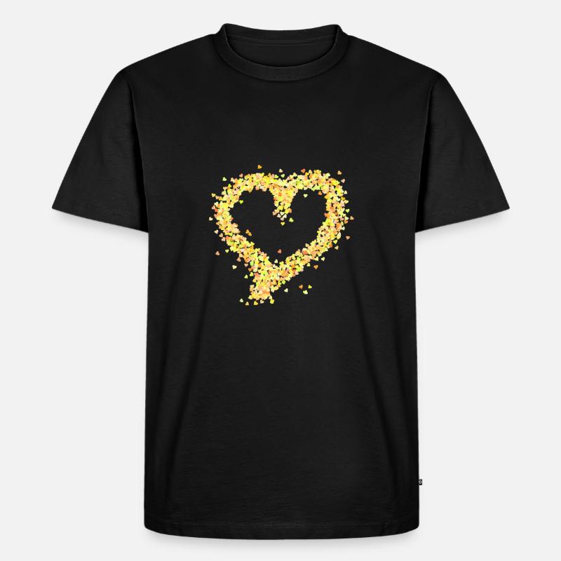 Herz gelb - Männer Premium Bio T-Shirt - Schwarz