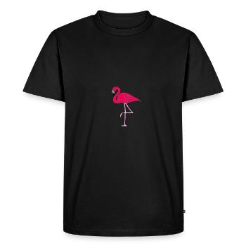 Pink flamingo - Men's Premium Organic T-Shirt - black - Front - Nico (187cm)