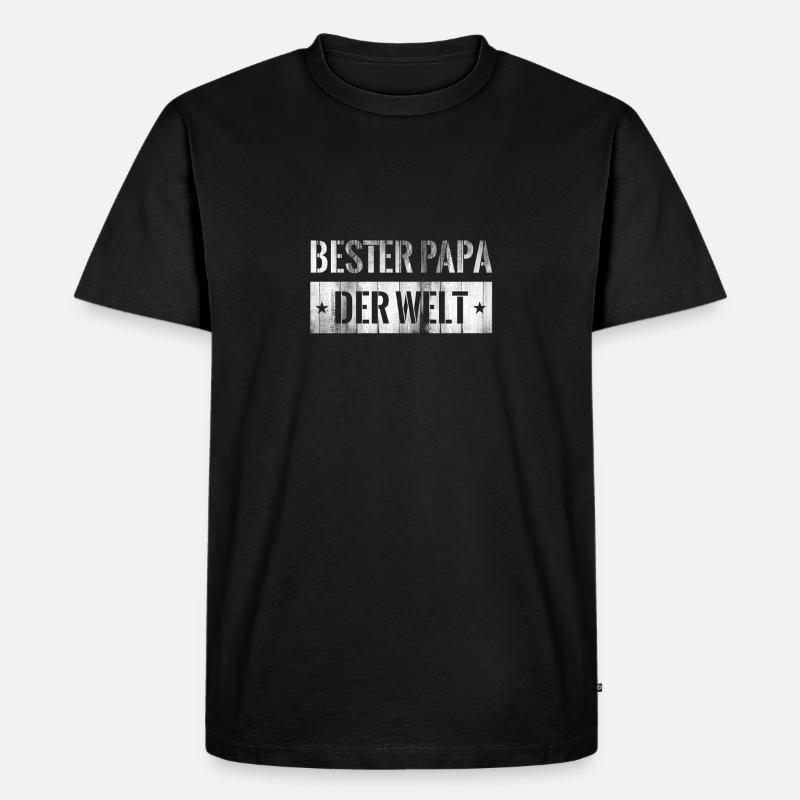 BESTER PAPA - Männer Premium Bio T-Shirt - Schwarz