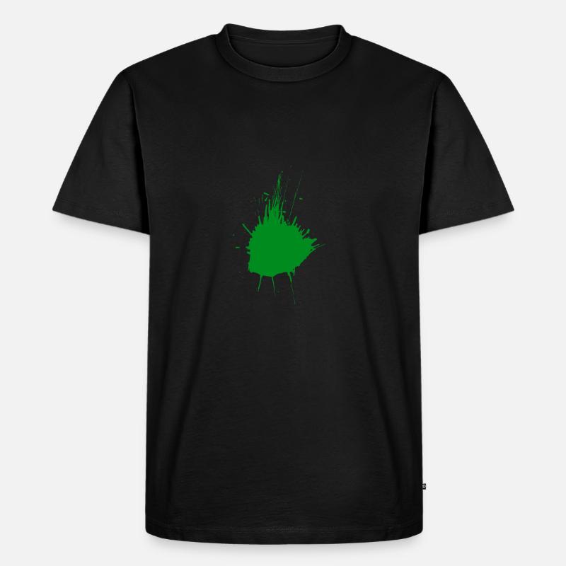 Farbklecks grün - Männer Premium Bio T-Shirt - Schwarz