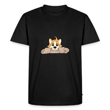 Chien de manger - chien doux - T-shirt Premium bio Homme - noir - Devant - Nico (187cm)