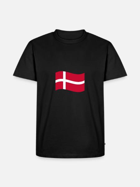 Flag Denmark / wave - Men's Premium Organic T-Shirt - black