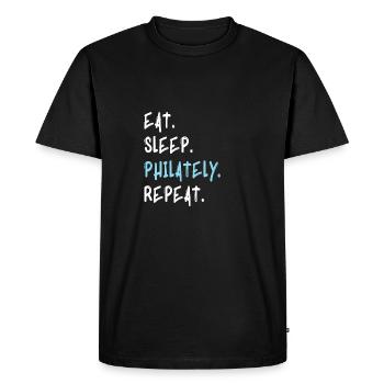Stamp collector stamps Philately gift - Men's Premium Organic T-Shirt - black - Front - Nico (187cm)