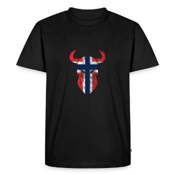 Norway flag viking gift idea - Men's Premium Organic T-Shirt - black - Front - Nico (187cm)