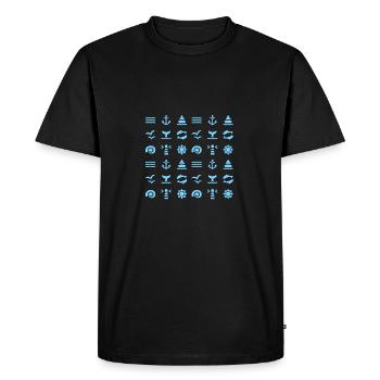 Anker Wasser Möwe Schiff T-Shirt Geschenkidee - Männer Premium Bio T-Shirt - Schwarz - Vorne - Nico (187cm)