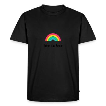 love is love Rainbow Gay Pride - Men's Premium Organic T-Shirt - black - Front - Nico (187cm)