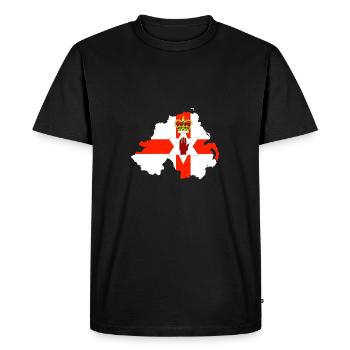 Flag of Northern Ireland & Map of Northern Ireland - Men's Premium Organic T-Shirt - black - Front - Nico (187cm)