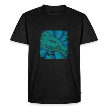 Pigeon carrier pigeon - Men's Premium Organic T-Shirt - black - Front - Nico (187cm)