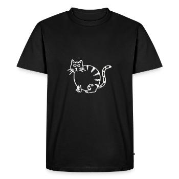 THICK CAT - Men's Premium Organic T-Shirt - black - Front - Nico (187cm)