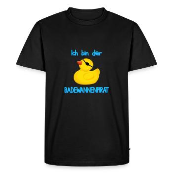 Idée cadeau de canard en caoutchouc pirate de baignoire - T-shirt Premium bio Homme - noir - Devant - Nico (187cm)
