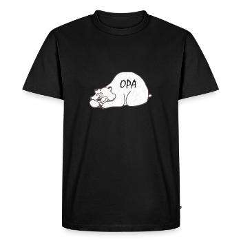 Peluche Papa ours endormi - T-shirt Premium bio Homme - noir - Devant - Nico (187cm)