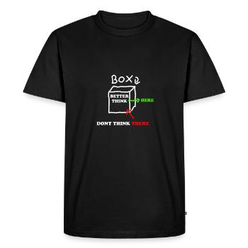 Think outside the box think outside of thinking - Men's Premium Organic T-Shirt - black - Front - Nico (187cm)