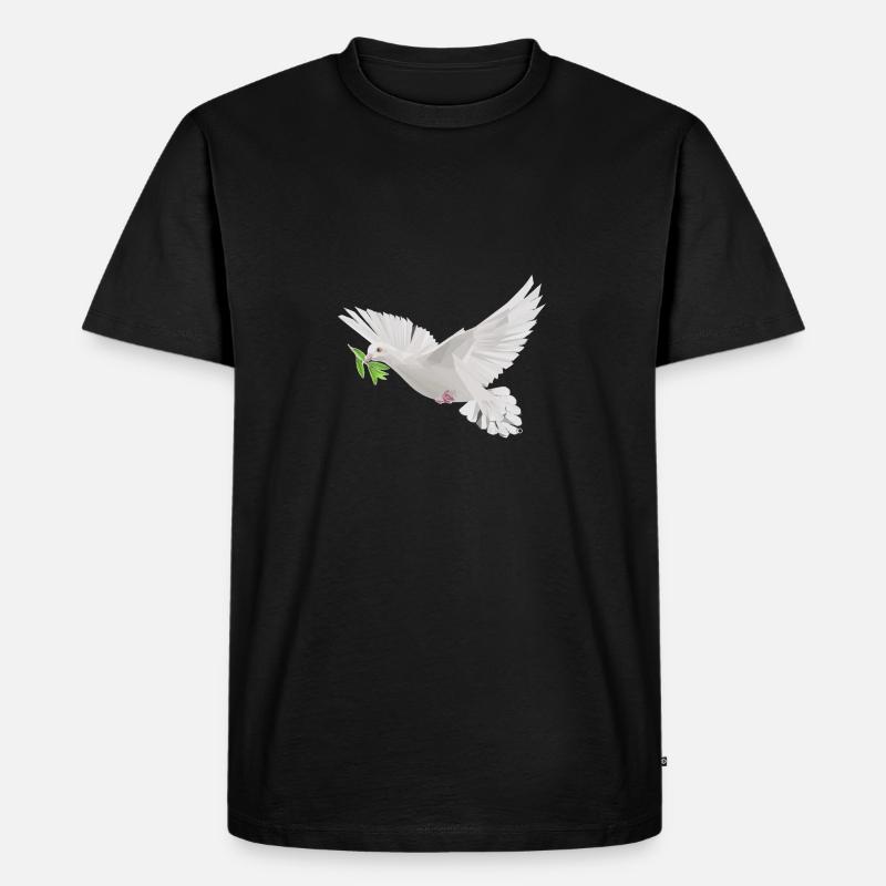 Taube Frieden Polygon - Männer Premium Bio T-Shirt - Schwarz