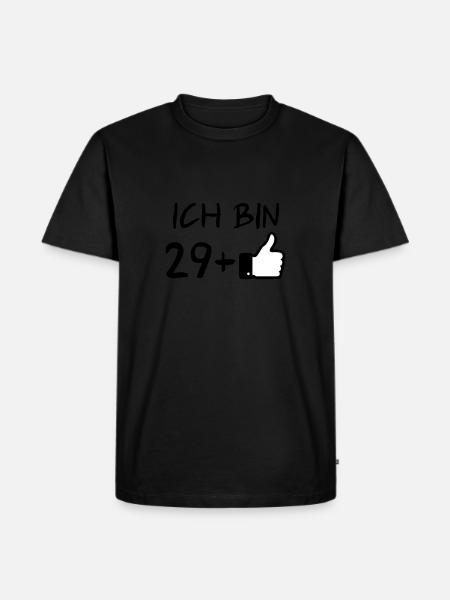 Ich bin 29+, 30er - Männer Premium Bio T-Shirt - Schwarz