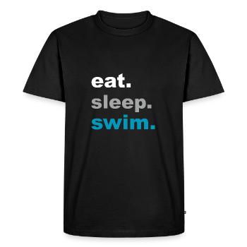 Manger, dormir, nager! - Cadeau - T-shirt Premium bio Homme - noir - Devant - Nico (187cm)