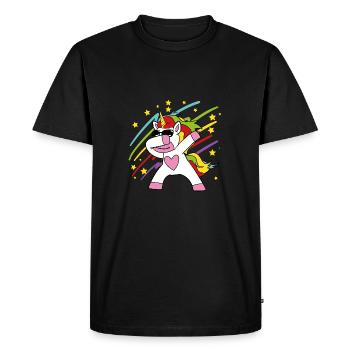 Tamponner, licorne - T-shirt Premium bio Homme - noir - Devant - Nico (187cm)