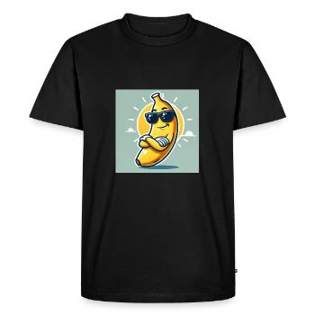 Style banane : ensoleillé et lisse - T-shirt Premium bio Homme - noir - Devant - Nico (187cm)