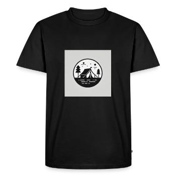 Camping: Experience nature, freedom, adventure - Men's Premium Organic T-Shirt - black - Front - Nico (187cm)