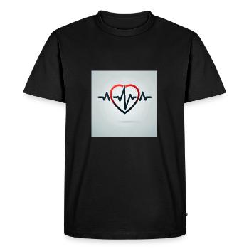 Le rythme de la vie – les battements de cœur - T-shirt Premium bio Homme - noir - Devant - Nico (187cm)