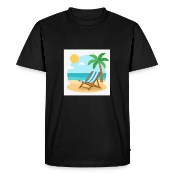 Pure relaxation: Your lounger is waiting on the beach - Men's Premium Organic T-Shirt - black - Front - Nico (187cm)