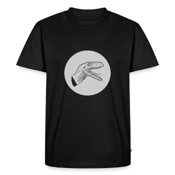 Raptor dino dinosaur dinosaur - Men's Premium Organic T-Shirt - black - Front - Nico (187cm)